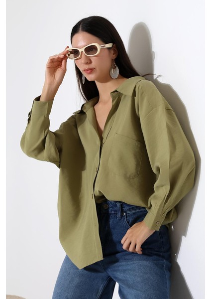 Tek Cep Modal Oversize Kadın Gömlek indirimleri