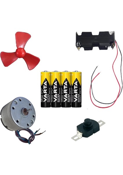Kutulu Dc 6V Güçlü Hobi Oyuncak Motoru Pervane Anahtar Pil Öğrenci Elektrik Motor Deney Seti fiyatları