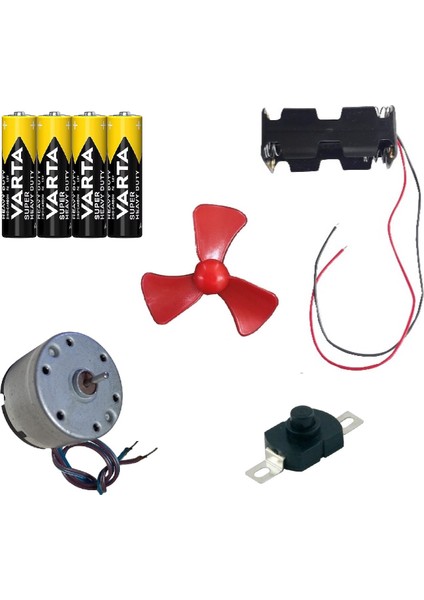 Kutulu Dc 6V Güçlü Hobi Oyuncak Motoru Pervane Anahtar Pil Öğrenci Elektrik Motor Deney Seti modelleri