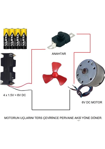 Kutulu Dc 6V Güçlü Hobi Oyuncak Motoru Pervane Anahtar Pil Öğrenci Elektrik Motor Deney Seti fırsatları