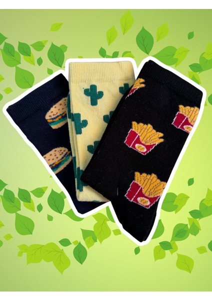 Kadın Renkli Meyveli Pamuklu Çorap Hediyelik