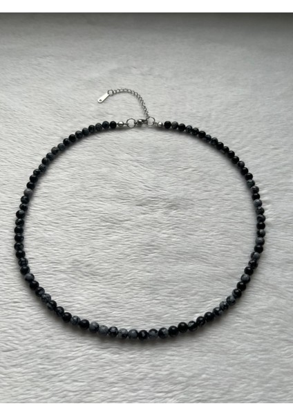 Minimal Kar Obsidyen Taşı Çelik Aparatlı Kolye El Yapımı fiyatları