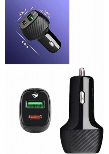 38W USB Type-C Girişli Oto Çakmaklık Araç Içi Hızlı Şarj Çakmaklık Şarj Aleti indirimleri