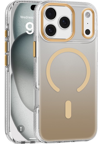 iPhone 17 Pro Max Uyumlu Kılıf M-Safeli Sararmaya Karşı Dayanıklı Mutural Icesense Serisi Kapak Gold