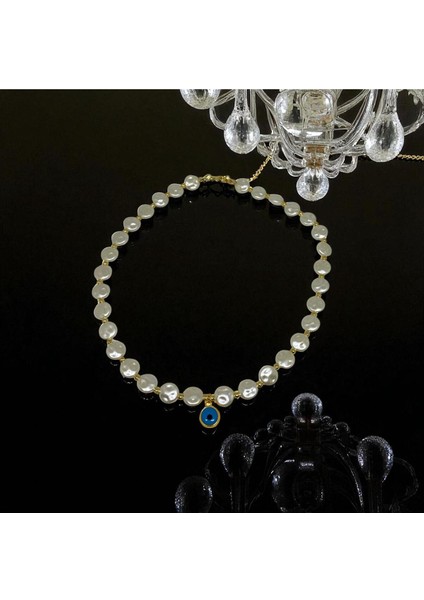 Nazar Boncuğu Detaylı Özel Tasarım Inci Kolye modelleri