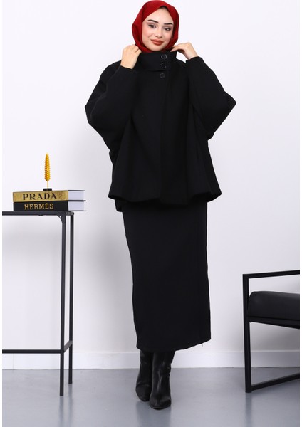 Siyah Cepli Oversize Kaşe Kaban fiyatları