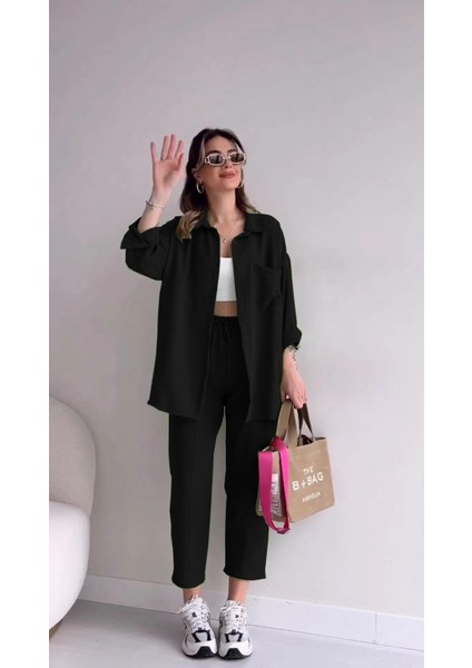 Keten Günlük İkili Takım Elbise Pantolon Gömlek
