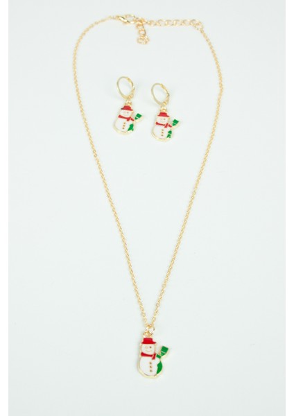 Kardan Adam Figür Yılbaşı Temalı Kolye Küpe Set fiyatları