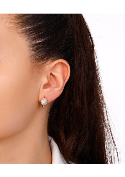 Taşlı Altın Tasarım Küpe - 14K modelleri