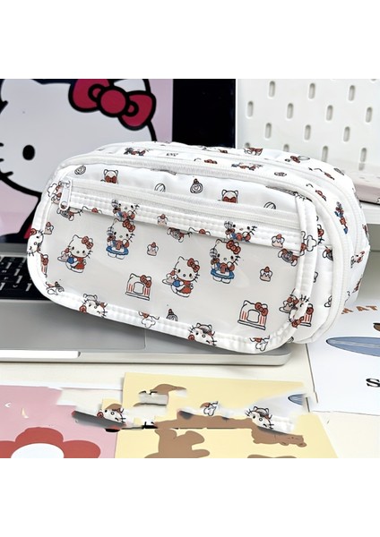 Hello Kitty Figürlü 4 Bölmeli Geniş Kapasiteli Kalemlik 22CM*10CM AD65160