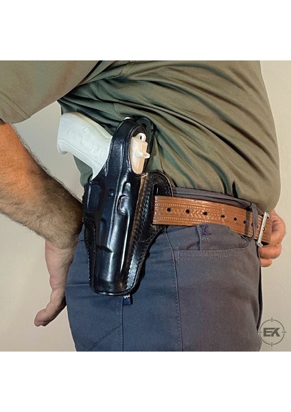 Browning Hp, Yavuz 14 ve Zig 14 Uyumlu Siyah Deri Tam Kelebek Silah Kılıfı modelleri