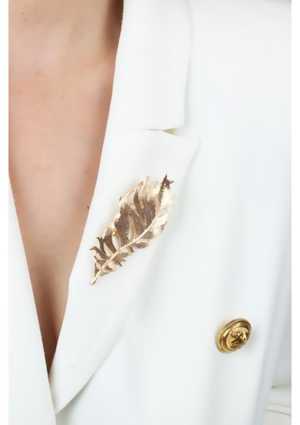 Gold Kuş Tüyü Şeklinde Broş fiyatları