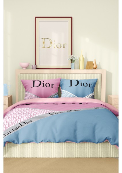 Nevresim Takımı Çift Kişilik Pamuklu Saten Kumaş 6 Parça 3D Dijital Baskı Duvet Cover Set Model No: