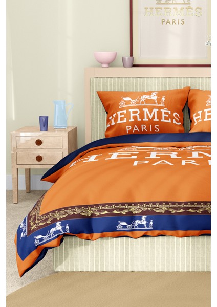 Nevresim Takımı Çift Kişilik Pamuklu Saten Kumaş 6 Parça 3D Dijital Baskı Duvet Cover Set Model No: indirimleri