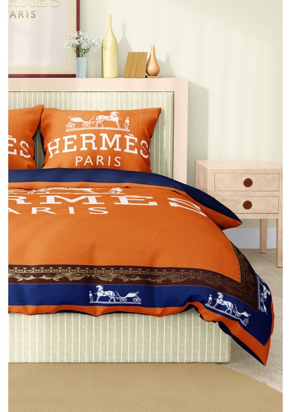 Nevresim Takımı Çift Kişilik Pamuklu Saten Kumaş 6 Parça 3D Dijital Baskı Duvet Cover Set Model No: