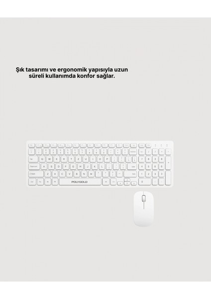 Kablosuz Klavye Mouse Seti Beyaz Q Klavye Tüm Cihazlara Uyumlu modelleri