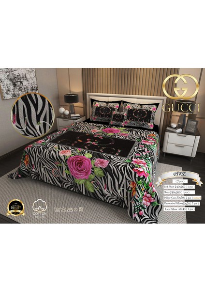 Pamuklu Jakar Dokuma Kapitone Dikişli Pike Takımı Çift Kişilik 3D Dijital Baskılı 7 Parça – Lüks Duvet Cover Set Mode fiyatları