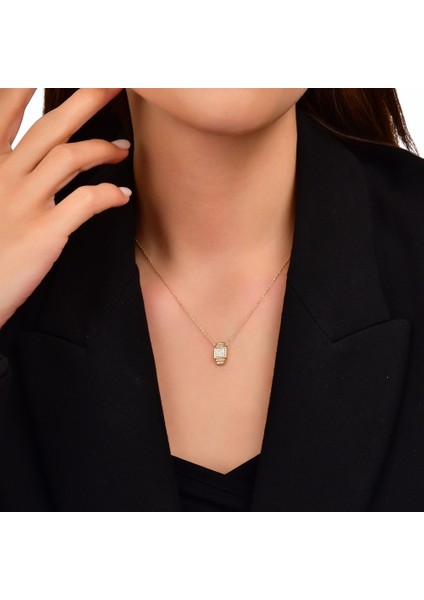 Taşlı Tasarım Altın Kolye - 14K modelleri