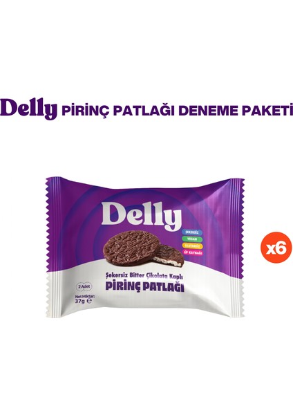 Şekersiz / Çikolata Kaplı / Pirinç Patlağı 6 Adet x 37 G