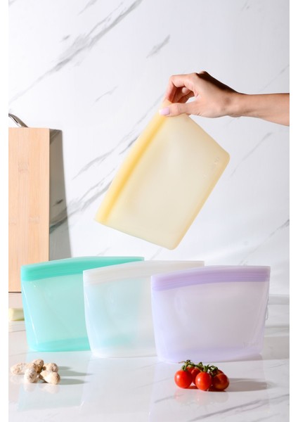 Lush Hava Sızdırmaz Kilitli Silikon Saklama Torbası 1000 ml | Sarı fiyatları