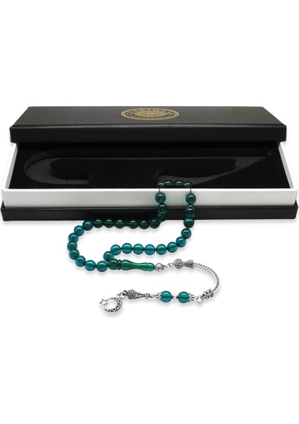 Kararmaz Metal Ayyıldız Püsküllü Küre Kesim Turkuaz Ateş Kehribar Tesbih