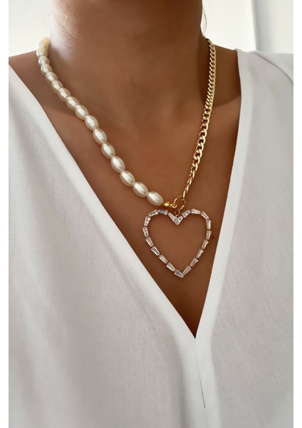 Oval Inci Gold Zincir Kalp Kolye fiyatları