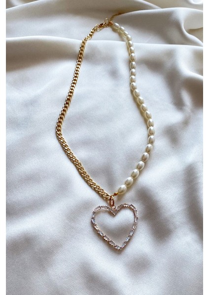 Oval Inci Gold Zincir Kalp Kolye fırsatları