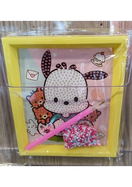 Sevimli Köpek Figürlü Boncuk Işleme/yapıştırma Seti Kare AD7153