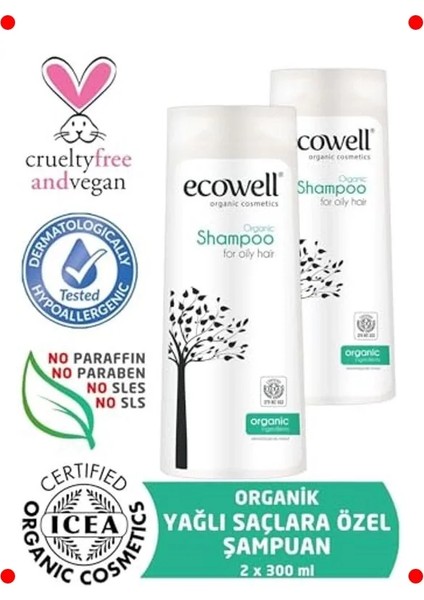 Organik Şampuan Seti - Yağlı Saçlar Için 2 x 300 ml fiyatları