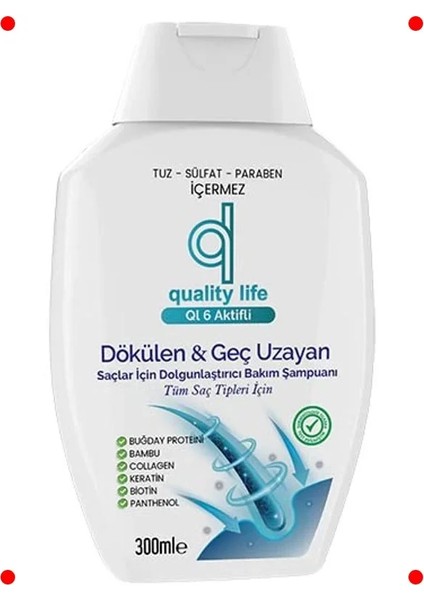 6 Aktifli Dökülme Karşıtı Tuzsuz Şampuan