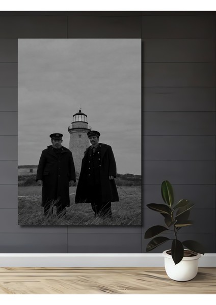 Deniz Feneri Baskını Iki Adam Siyah Beyaz Sanat Tablosu Dikdörtgen Tablo