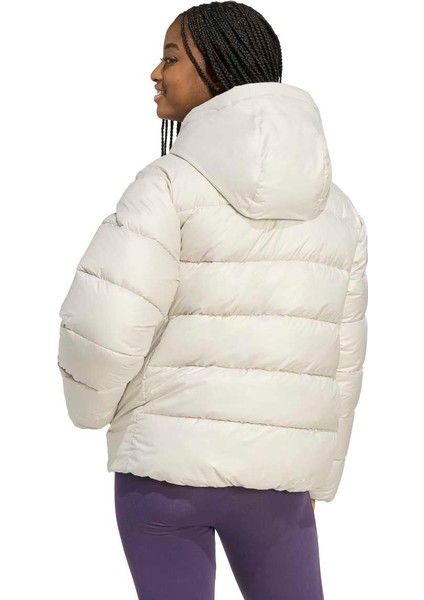 Essentials Synthetic Down Puffer Kadın Bej Kapüşonlu Kaz Tüyü Mont fiyatları