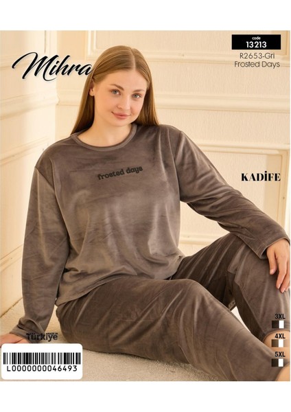 Kadın Kışlık Bisiklet Yaka Kadife Battal Pijama Takımı 132213G - 1 Adet fiyatları