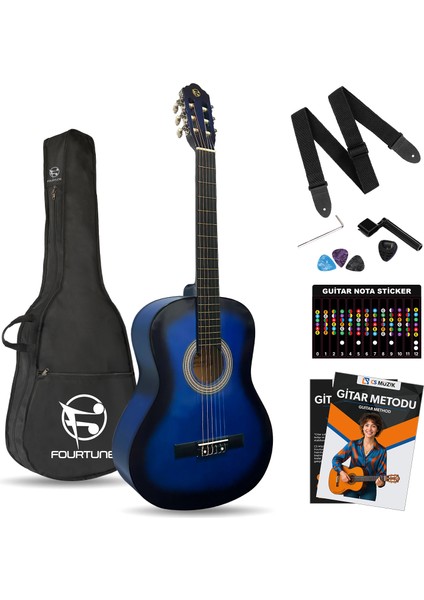 Luca C-180BL Mavi Klasik Gitar Seti 4/4 Sap Ayarlı