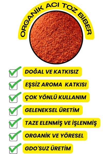 Acı Toz Biber - ( Organik , Katkısız , Yöresel) 500GR fırsatları
