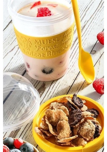 Taken Go Kapaklı Kaşıklı Pratik Taşınabilir Meyveli Yoğurt Kabı fırsatları