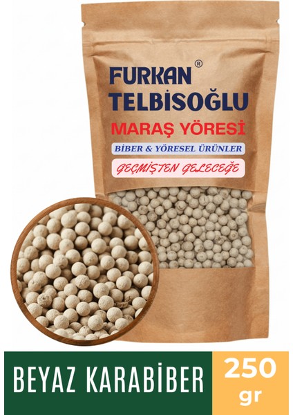 Ak Biber - Beyaz Karabiber - ( Elenmiş, Iri Taneli, Katkısız ) 250GR