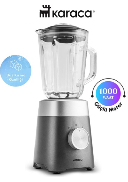 Smoothie Blender Ile Sosları, Bebek Mamalarını ve Pürelerini De Hızlı 1000 W Güç, 1,5 L Cam Hazne, Buz Kırma Özelliği