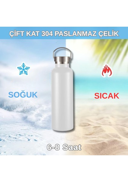 750 ml Paslanmaz Çelik Tutacaklı Termos Matara -Vakumlu Sızdırmaz