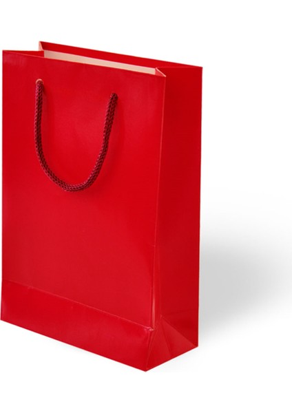26X40X8 Karton Çanta Kırmızı 10'lu