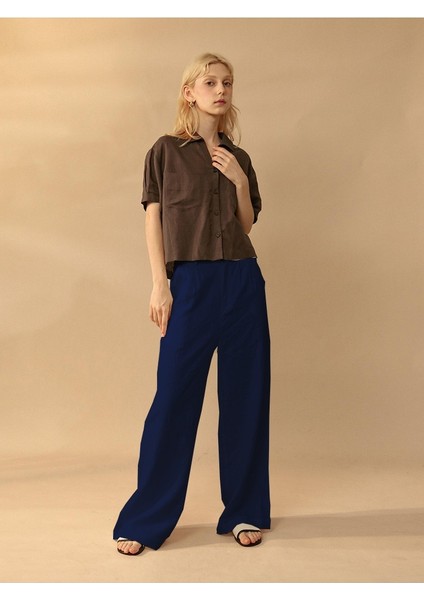 Keten Günlük Pantolon Düğmeli indirimleri