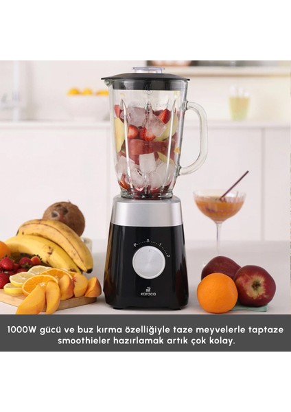 Smotie Blender 1000 W Güç, 1,5 L Cam Hazne Buzlu Içecekler Ya Da Soğuk Karışımlar Paslanmaz Çelik Bıçaklar ve 2 Kademeli Hız fiyatları