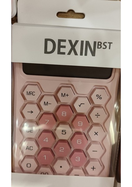 Renkli Petek Model Hesap Makinesi Orta Boy Açık Pembe (1 Adet)