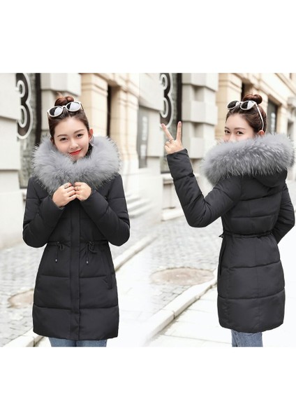 Kışlık Yaka Kürklü Uzun Kadın Şişme Mont indirimleri