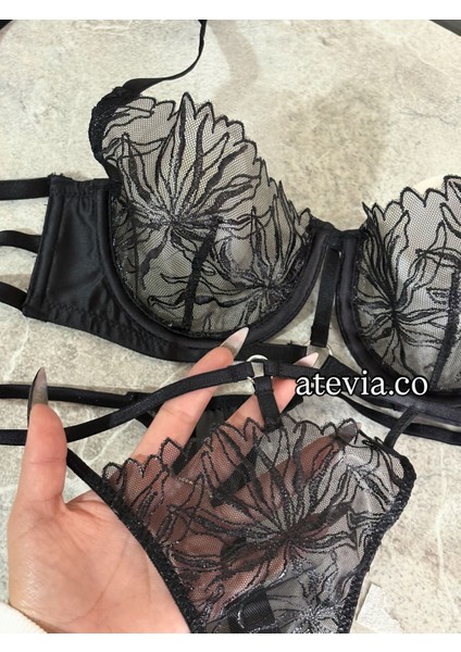 Şerit Detaylı Brode Sütyen Külot Takım fiyatları