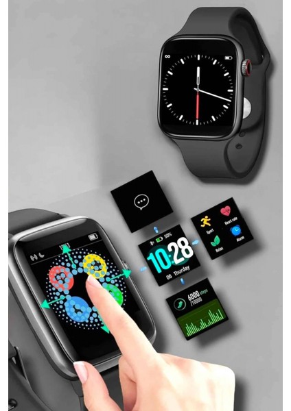 Akıllı Saat Adım Sayar, Kalp Atışı Izleme Dokunmatik Bluetooth Bağlantılı fırsatları