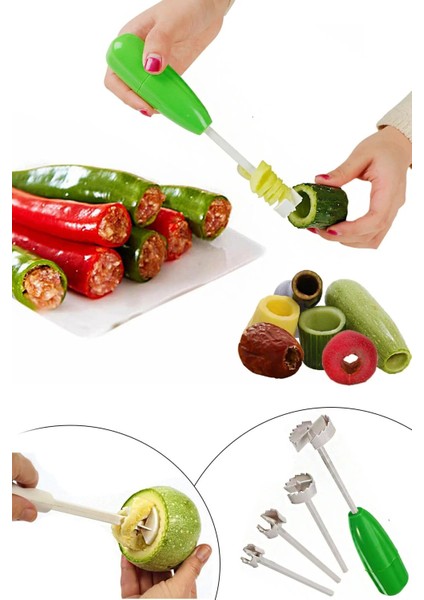 4 Başlıklı Oyma Seti + 1000 ml Renkli Ölçü Kabı - Kullanışlı Mutfak Aletleri GHI789 modelleri