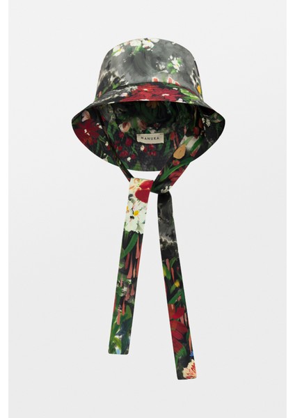 Bağlamalı Bucket Şapka Dark Garden