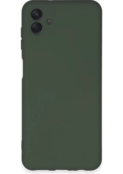 Samsung Galaxy A04E Kılıf Nano Içi Kadife Silikon - Koyu Yeşil (K95)