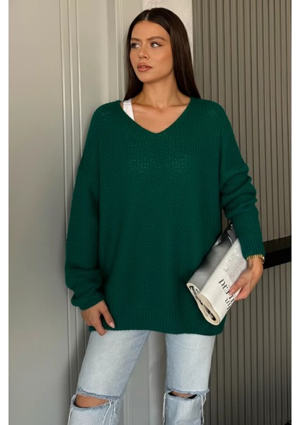 V Yaka Salaş Triko Bluz (S,m,l,xl Uyumludur) P-00018225